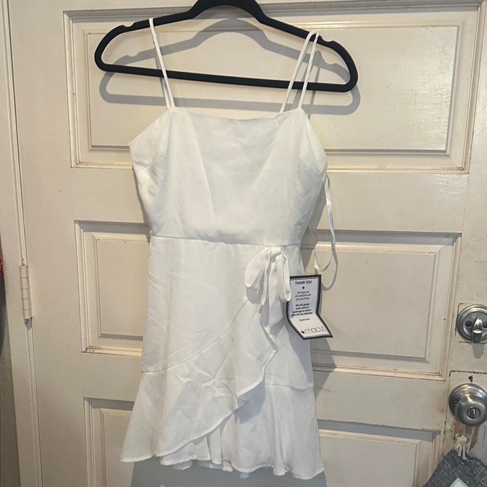 City Studio White Ruffle Dress